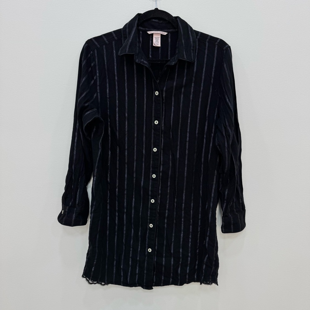 Victoria's Secret Night Shirt Black with silver shimmer with a